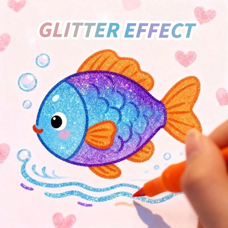 ArtShine – Farverigt & sprudlende – Sæt med dobbeltsidede glitter- og lysende tuschpenne