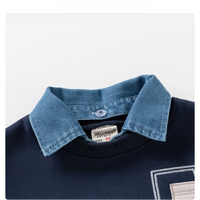 Thumbnail for CoolJunior – Varm og stilfuld – drengetrøje med denimkrave