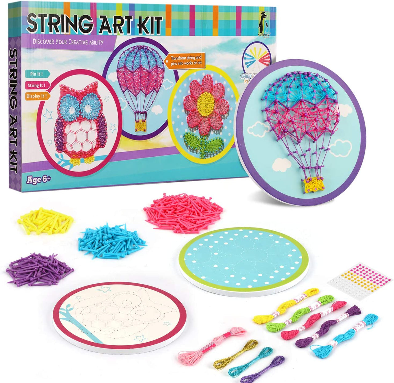 String Art Craft Kit™ - Farverige kreationer i snor - String Art-mønstre