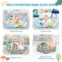 Thumbnail for SensoryHaven – 8-i-1 Vækst & Leg – Baby Legtæppe