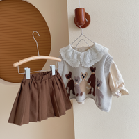 Thumbnail for PrettyLayers – Sødt & stilfuldt – 3-delt sæt til piger med nederdel, bluse og strikket vest