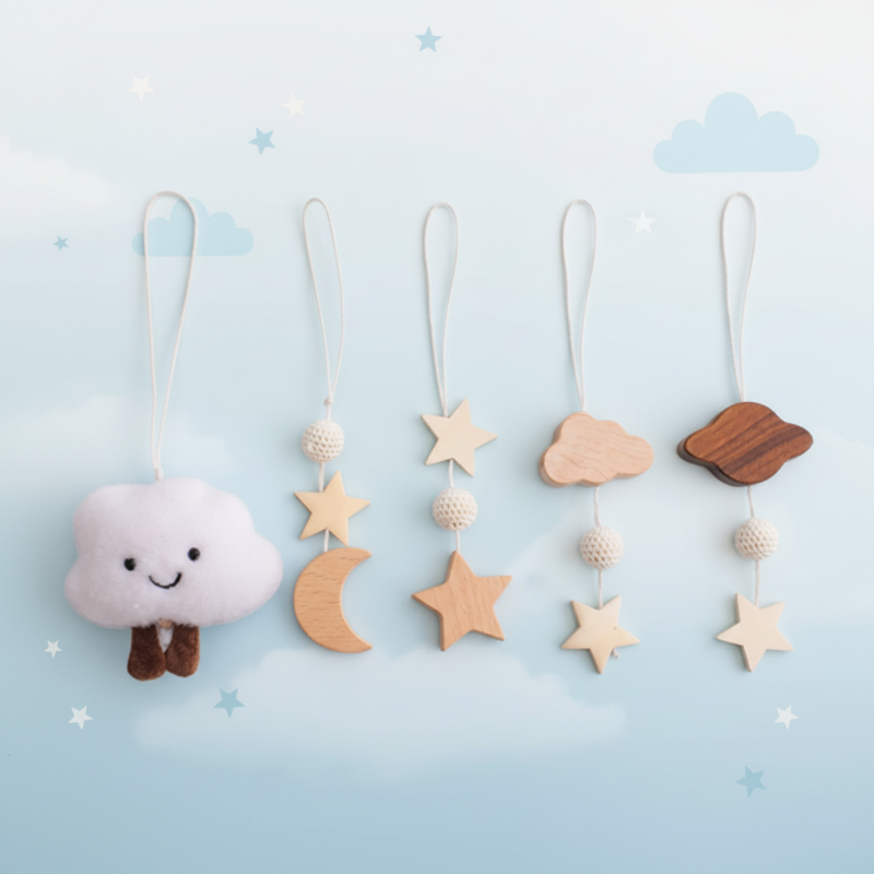 Wooden Baby Rattle Toy – Sansestimulerende & sikkert – Baby Gym