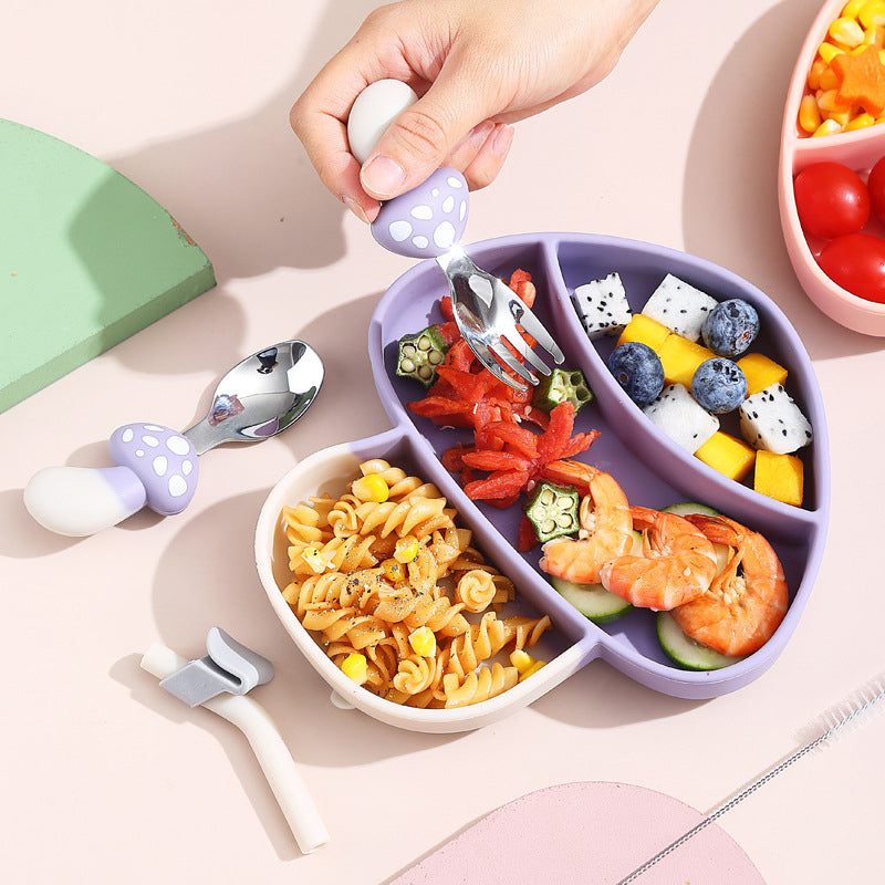 MiniMeal – Sikker og skridsikker – Silikone-spisebordsæt til småbørn med bestik