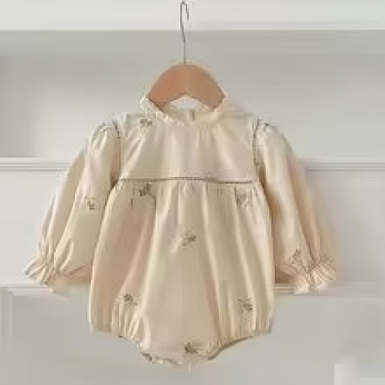 Mini Fashion™ - Kjole - Beige mønsterKomfortabel og stilfuld - Forår Romper Kjoler Børn