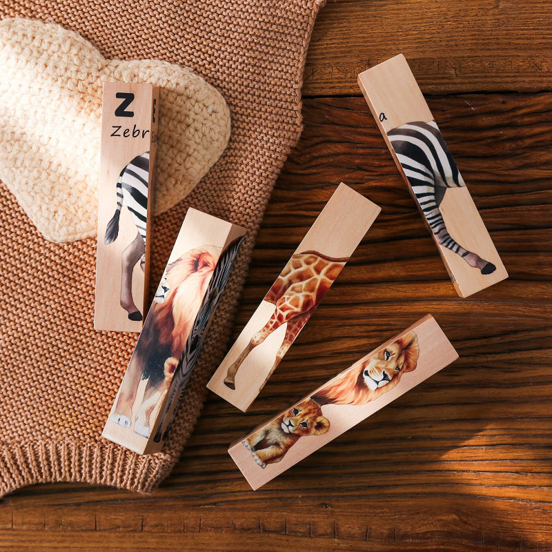 ZooStack – Træ & Interaktivt – Dyreklodspuslespil