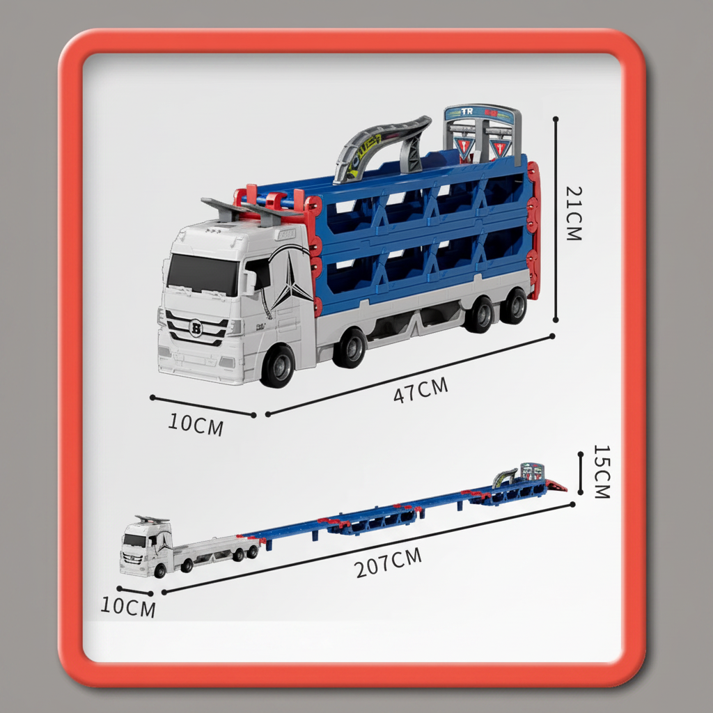 CarHauler – Legende & eventyrligt – Biltransportør-legesæt med racerbiler