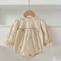 Thumbnail for Mini Fashion™ - Kjole - Beige mønsterKomfortabel og stilfuld - Forår Romper Kjoler Børn