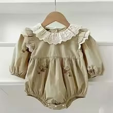 Mini Fashion™ - Kjole - Beige mønsterKomfortabel og stilfuld - Forår Romper Kjoler Børn