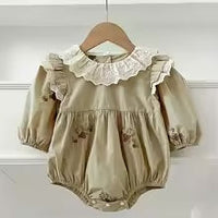Thumbnail for Mini Fashion™ - Kjole - Beige mønsterKomfortabel og stilfuld - Forår Romper Kjoler Børn