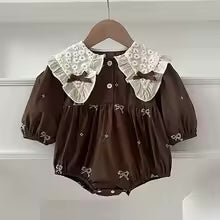 Mini Fashion™ - Kjole - Beige mønsterKomfortabel og stilfuld - Forår Romper Kjoler Børn