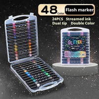 Thumbnail for ArtShine – Farverigt & sprudlende – Sæt med dobbeltsidede glitter- og lysende tuschpenne