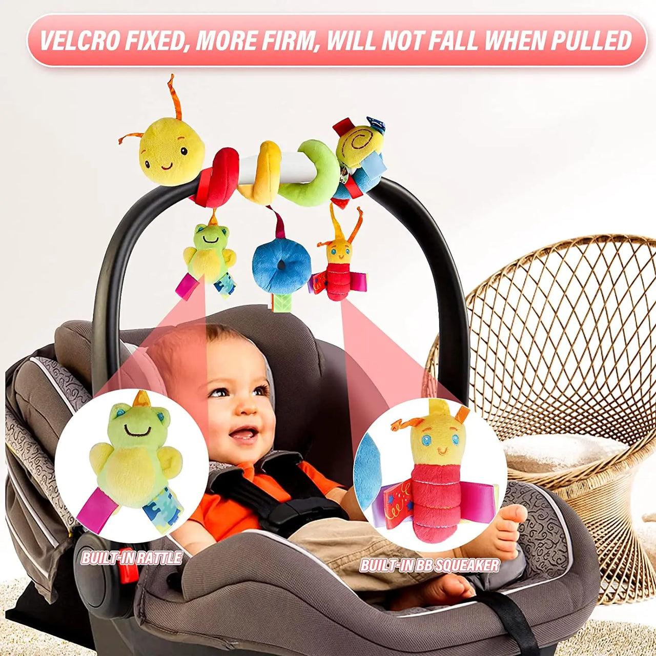 Baby Mobile Snake™ - til barnevogn eller autostol - gribelegetøj