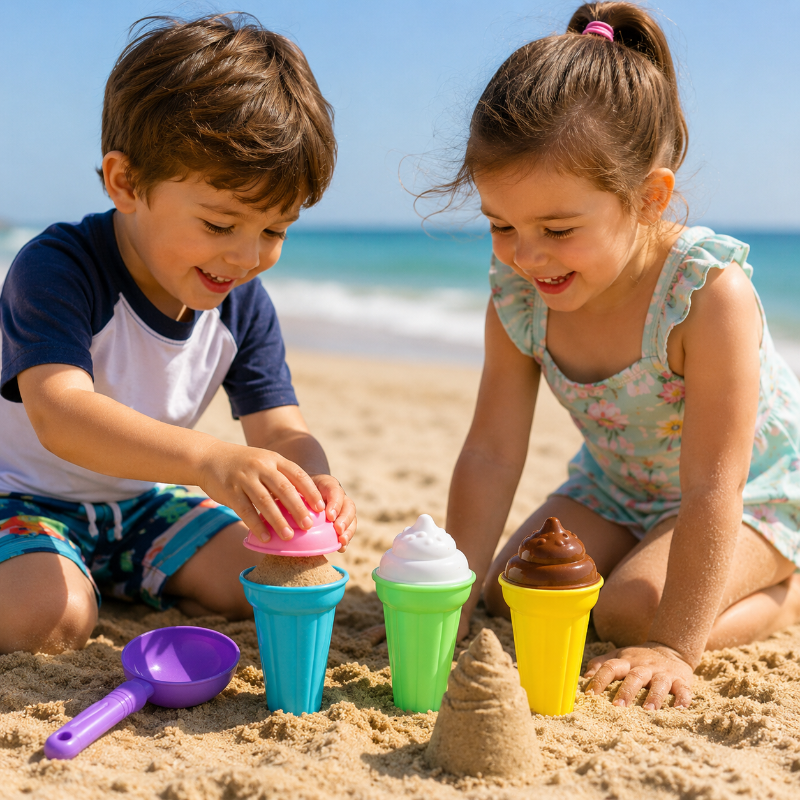 BeachFun – Sandleg & Kreativitet – Strand-is-skovl-legesæt