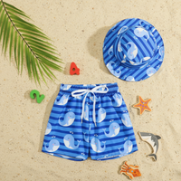Thumbnail for Beach Set – Farverigt og stilfuldt – Badebukser med print og hat