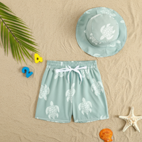 Thumbnail for Beach Set – Farverigt og stilfuldt – Badebukser med print og hat