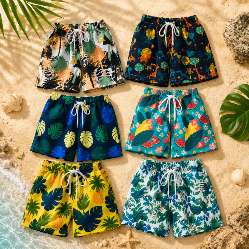 Beach Shorts – Let og legende – Tropiske badebukser til børn