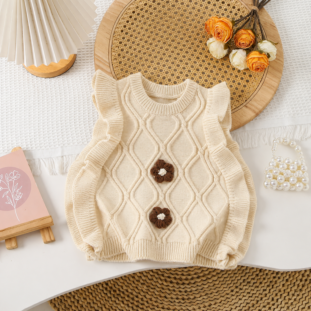 LittlePetal – Sødt & behageligt – Ærmeløs vest til piger med blomster