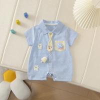 Thumbnail for KiddoStyle – Sød & blød – Børnejumpsuit med slips og patch