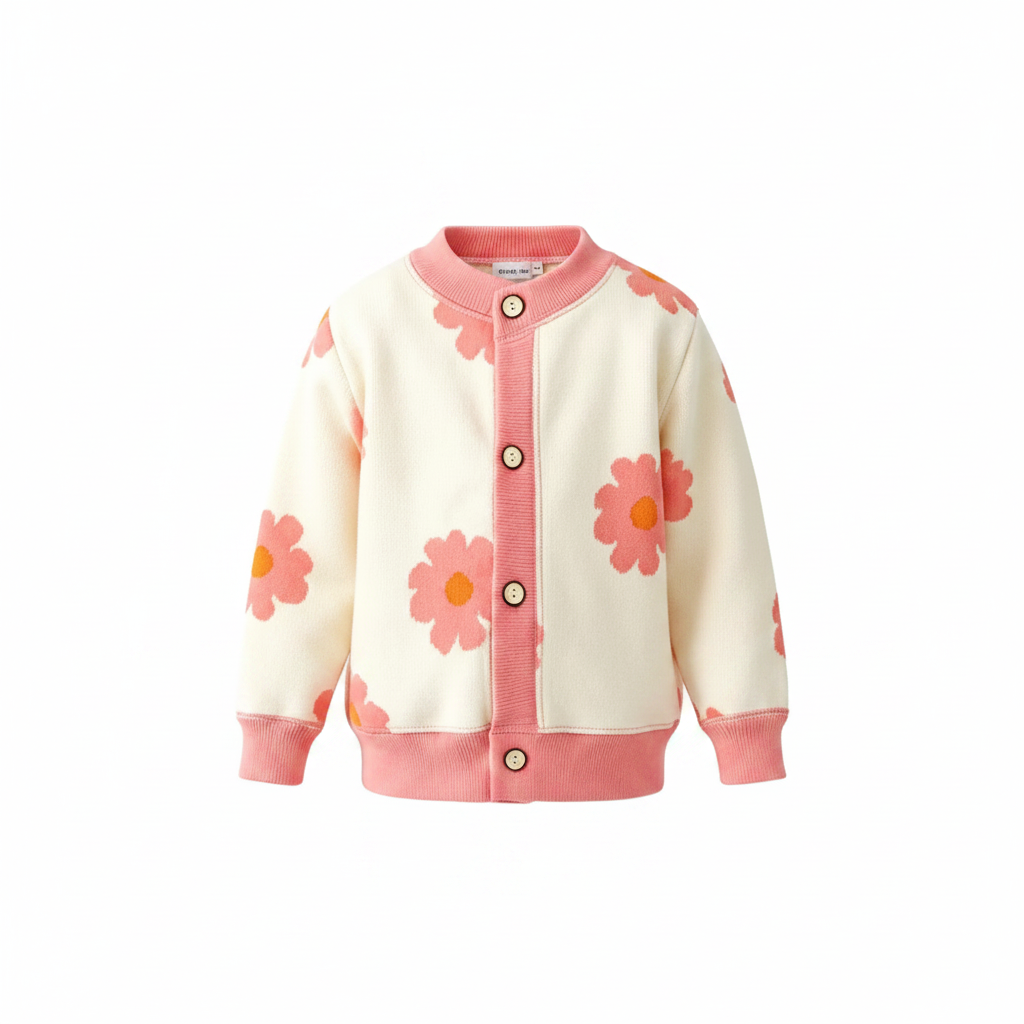 CozyCardi – Blød & Varm – Strikket Cardigan med Søde Prints