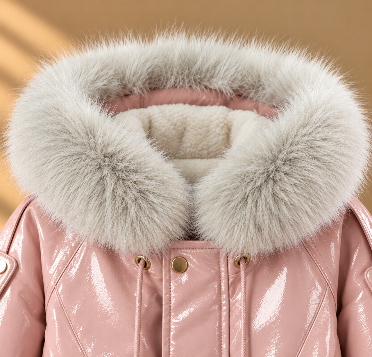 CozyParka – Varm og blød – Vinterjakke til piger med plys-krave