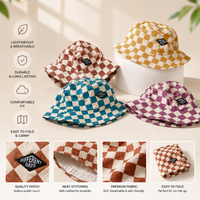 Thumbnail for Bucket Hat – Sød & beskyttende – børnehue med ternet mønster