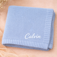 Thumbnail for Personalized Baby Blanket – Blødt & unikt – Personligt broderet tæppe i bomuld