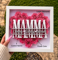 Thumbnail for Personalized Rose Shadow Box – Unik morsdagsgave – Personlig skyggeboks med roser