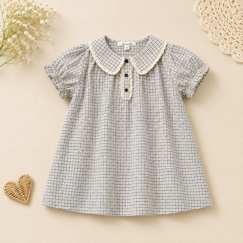 Short Sleeve Embroidery Dress – Elegant & komfortabel – boutique-pige-kjole