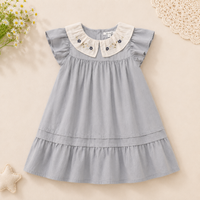 Thumbnail for Short Sleeve Embroidery Dress – Elegant & komfortabel – boutique-pige-kjole
