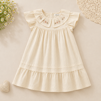 Thumbnail for Short Sleeve Embroidery Dress – Elegant & komfortabel – boutique-pige-kjole