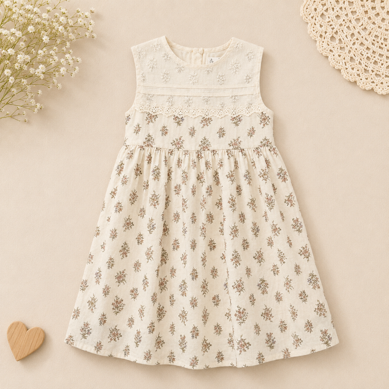 Short Sleeve Embroidery Dress – Elegant & komfortabel – boutique-pige-kjole
