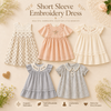 Short Sleeve Embroidery Dress – Elegant & komfortabel – boutique-pige-kjole