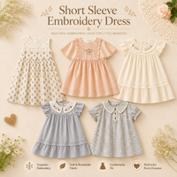 Thumbnail for Short Sleeve Embroidery Dress – Elegant & komfortabel – boutique-pige-kjole