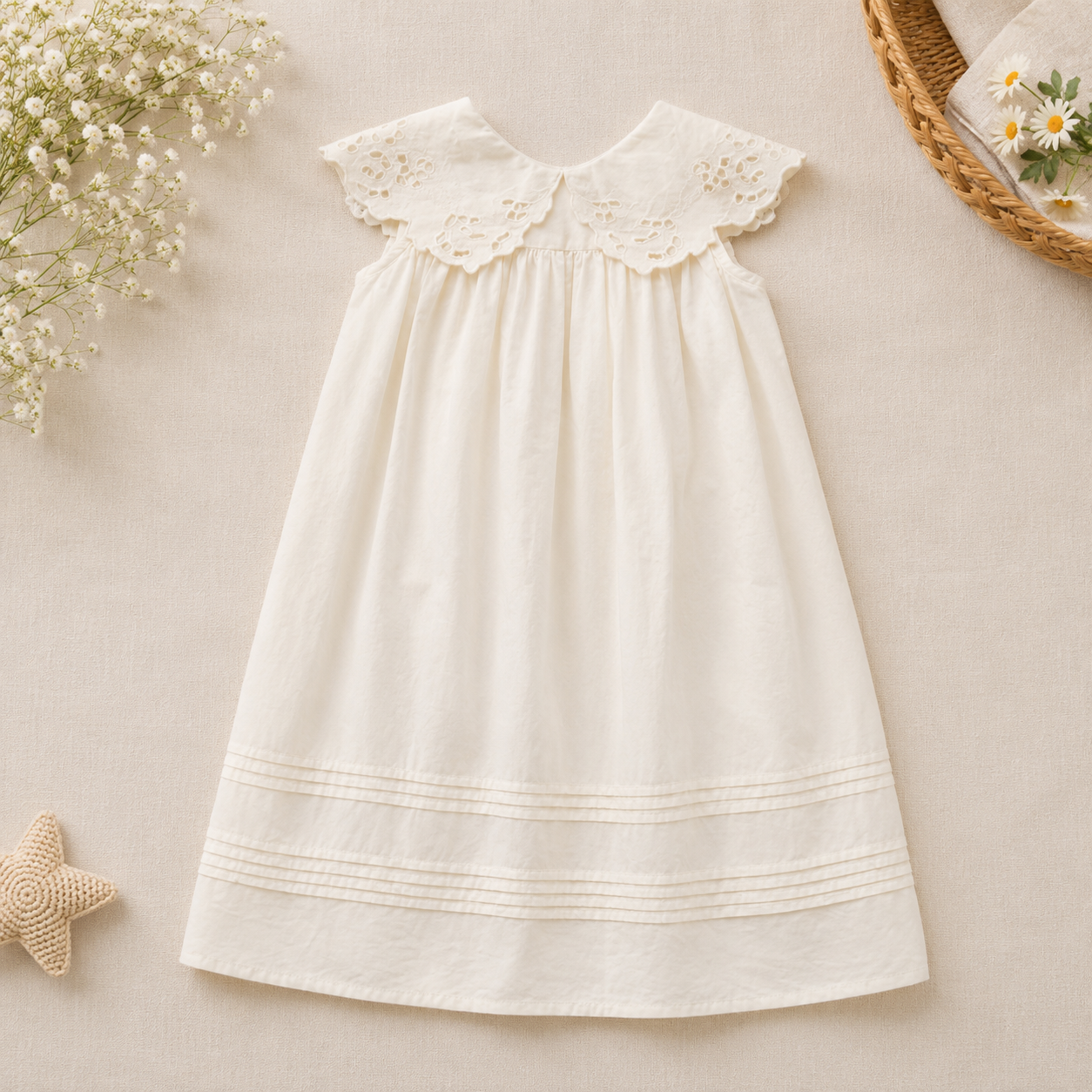 Lace Stitching Dress – Elegance & komfort – Blonder & broderier