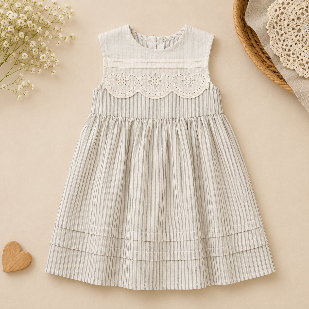 Lace Stitching Dress – Elegance & komfort – Blonder & broderier