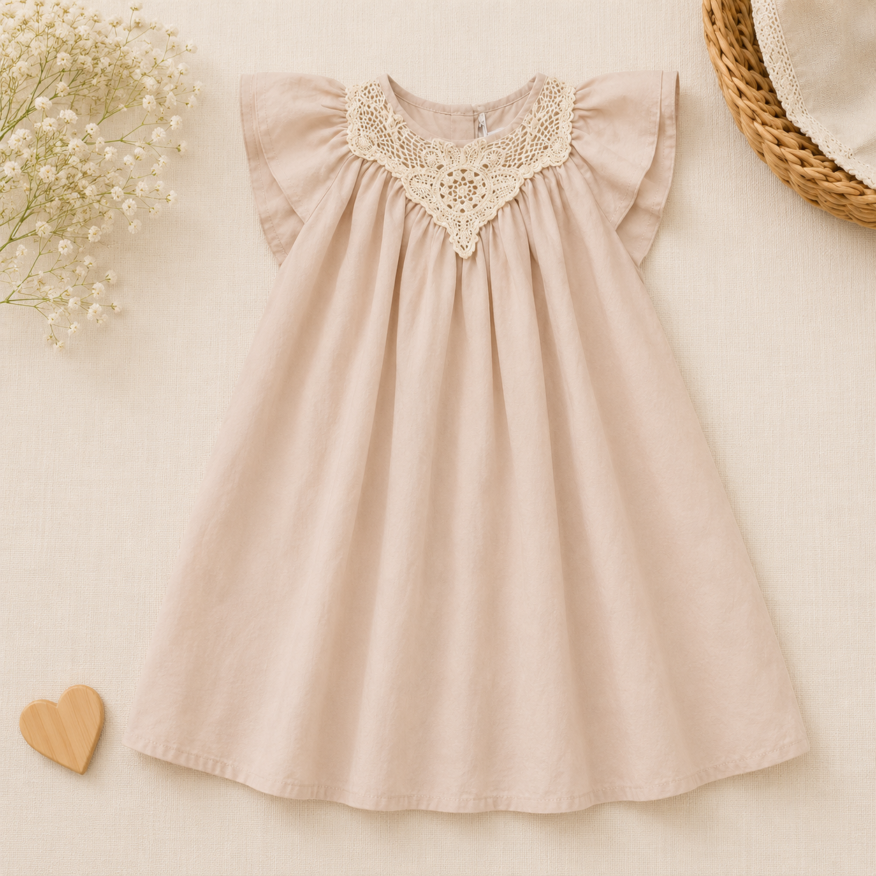 Lace Stitching Dress – Elegance & komfort – Blonder & broderier