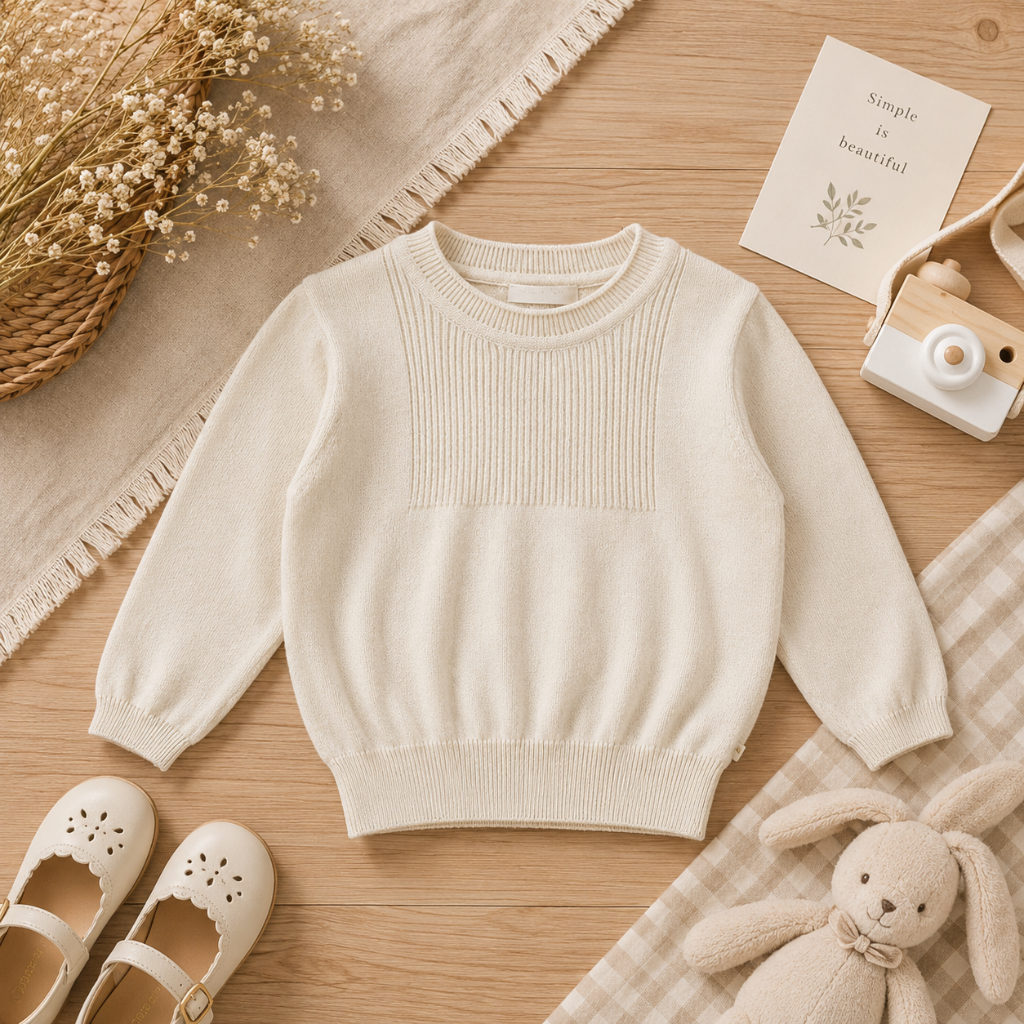 Thin Cotton Pullover – Lys & Komfort – Strikket børnebluse