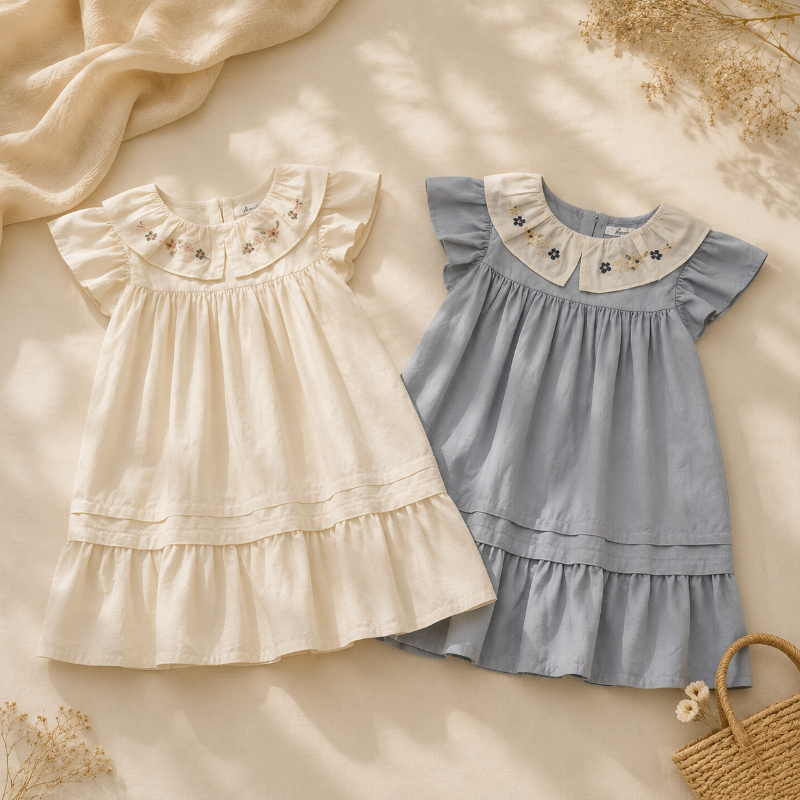 Princess Dress – Stilfuld og behagelig – Kjole med broderet krave