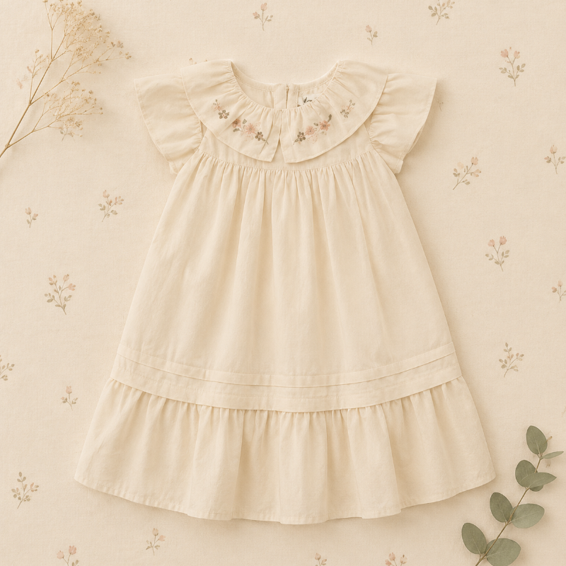 Princess Dress – Stilfuld og behagelig – Kjole med broderet krave