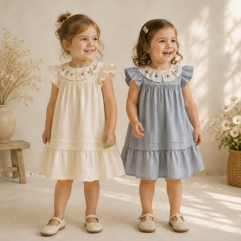 Princess Dress – Stilfuld og behagelig – Kjole med broderet krave