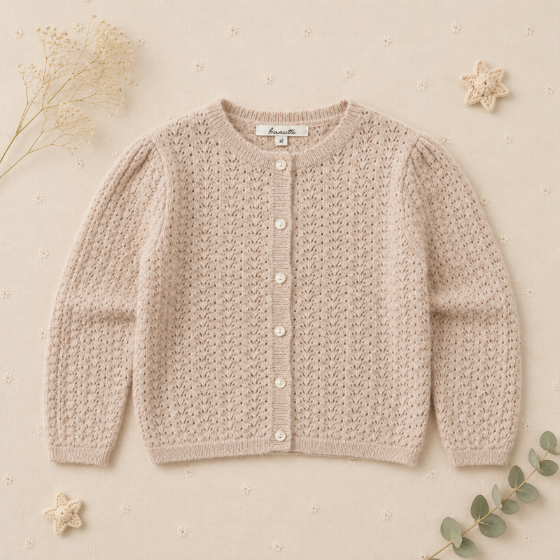 Buttoned Cardigan – Blødt og behageligt – Strikket børnevest