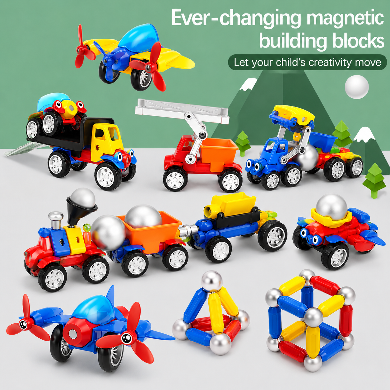 Magnetic Cars™ – Magnetisk byggesjov - legetøjssæt med magnetiske køretøjer