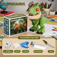 Thumbnail for Dinosaur Stationery Toy – Kreativt og lærerigt – 5-i-1 skrivebordssæt