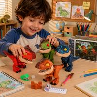 Thumbnail for Dinosaur Stationery Toy – Kreativt og lærerigt – 5-i-1 skrivebordssæt