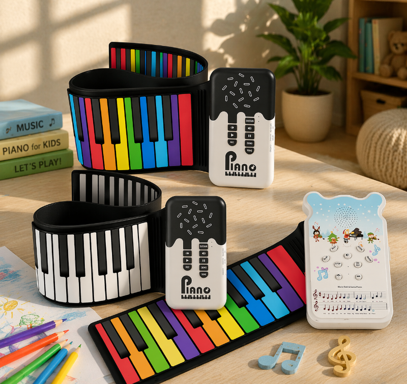 Roll-up Piano Keyboard – Kreativt & lærerigt – Sammenklappeligt klaver