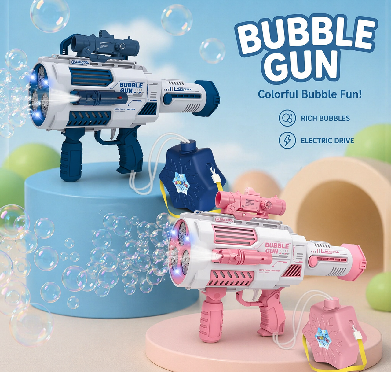 Light Up Bubble Gun – Leg & Musik – Boblepistol