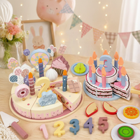 Thumbnail for Wooden Cake Cutting Toy – Kreativitet & Rollespil – Træfødselsdagskage