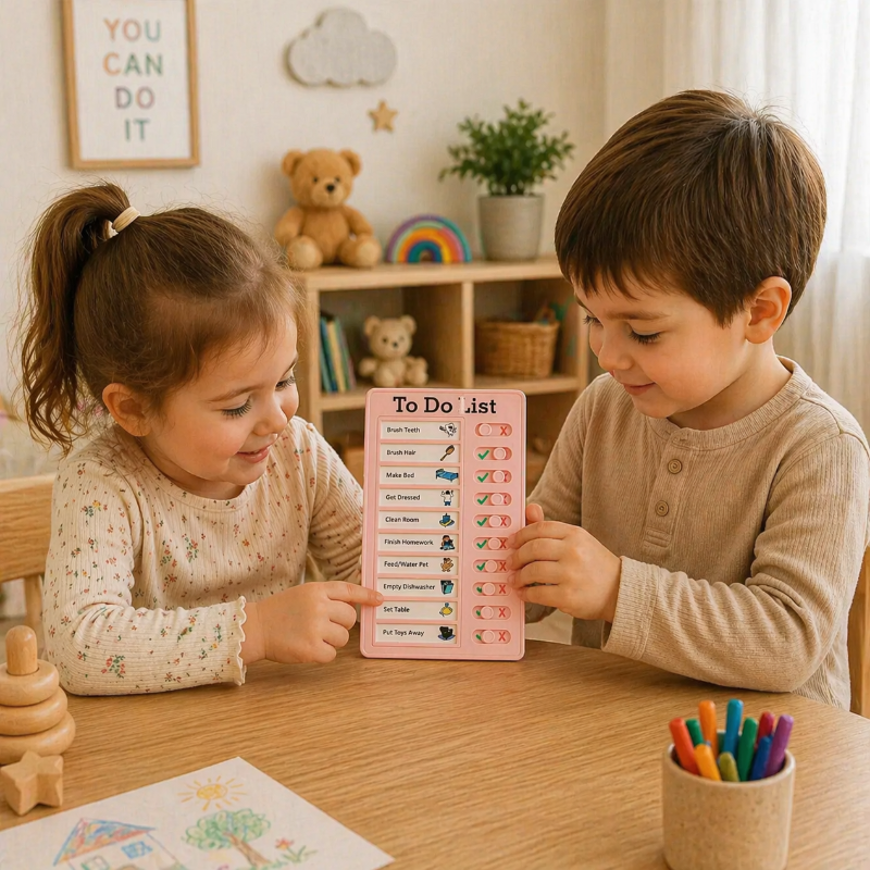 Kids Chore Chart – Struktur & Selvstændighed – Opgaveliste-tavle