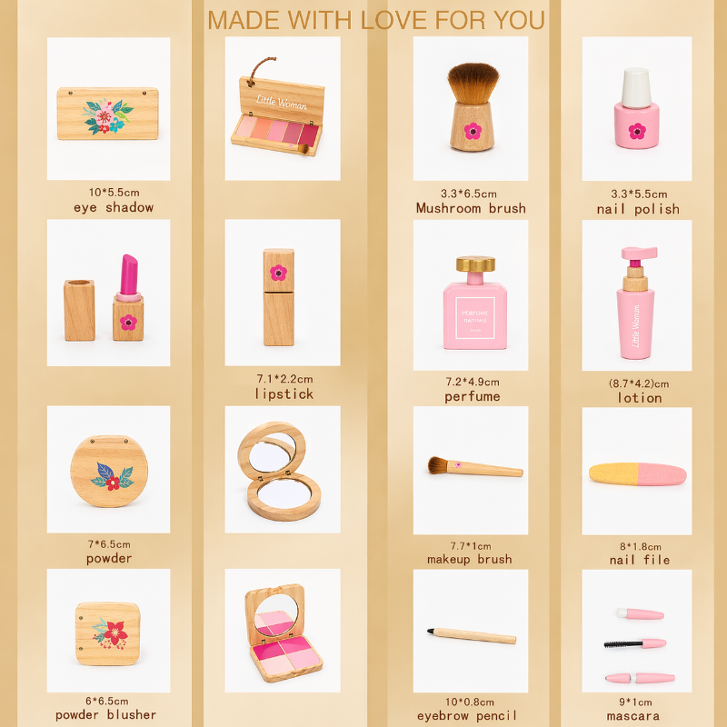 Wooden Makeup Play Set – Kreativitet & Rollespil – Make-up-sæt i træ