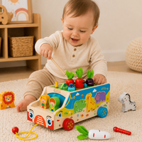 Thumbnail for Montessori Animal Matching Toy – Lærerigt & interaktivt – Puslespil med legevogn